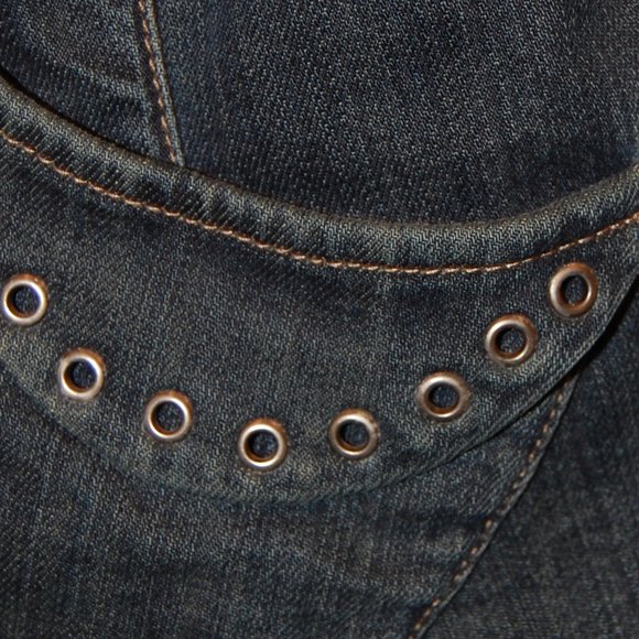 GUESS CO Women's Large Fitted Denim Dark  Blue Jacket  Size Large - Picture 5 of 11